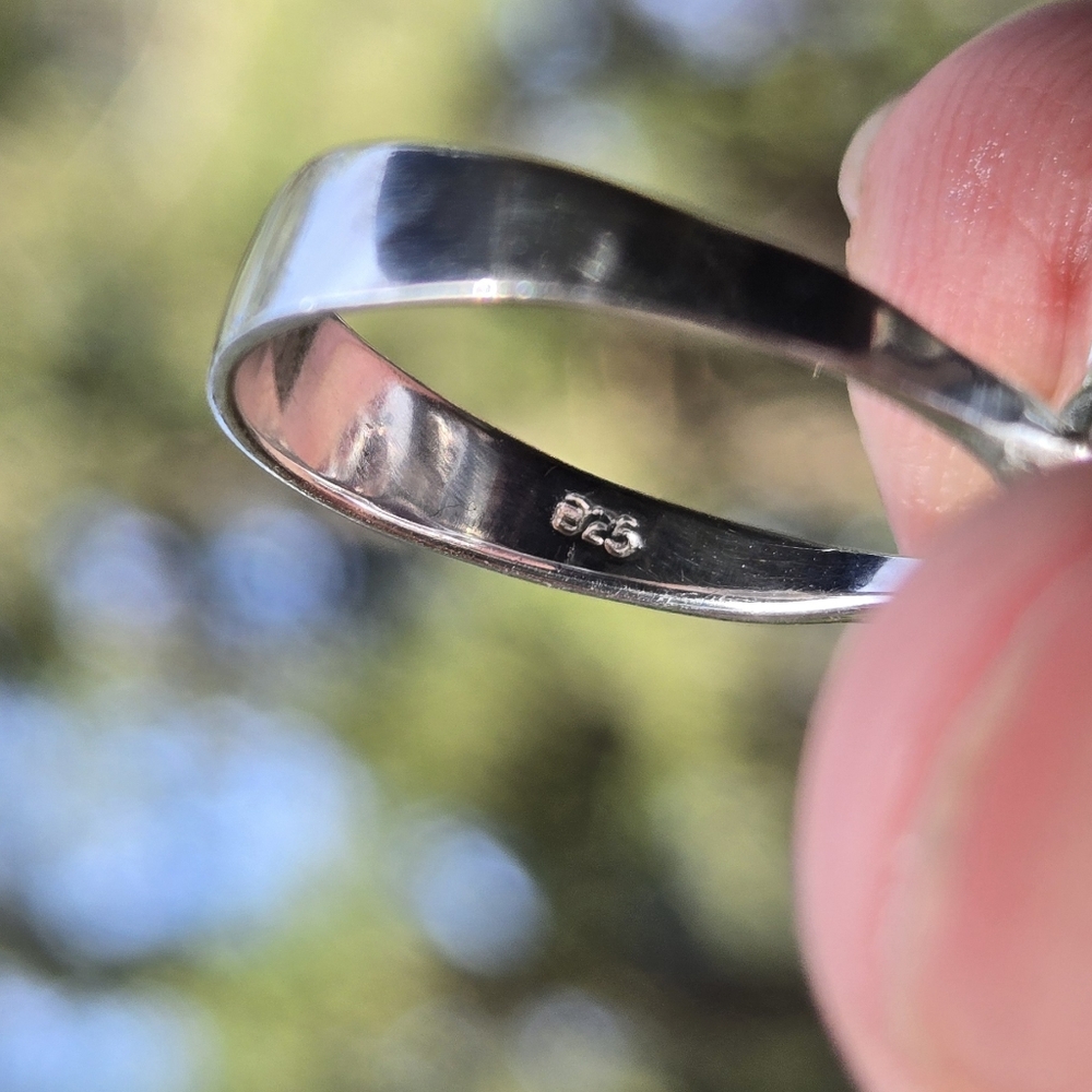 Lavender RARE Natural 16k quartz Sterling & Gold Ring Sz7 - Picture 13 of 14